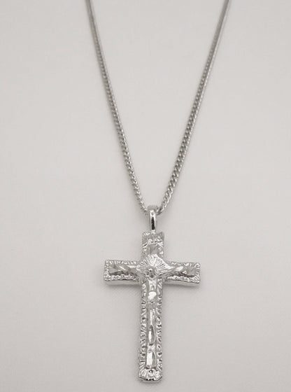 SPARROW unisex cross pendant necklace, gold or silver religious jewelry, Men's Necklace, Men's Gold Chain, Men's Silver Necklace, Christian fashion jewelry, faith-inspired spiritual accessory, meaningful gift for men and women