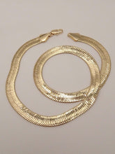 Load image into Gallery viewer, Serpent Necklace, Child of wild serpent necklace, child of wild chain necklace, child of wild herringbone chain necklace, Vanessa mooney the ghostface necklace, thick chain necklace men, flat chain necklace gold
