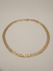 The Tiras Necklace Gold Plated Steel, Child of Wild Tiras Necklace, Child of wild necklace, Child of wild chain, Child of wild jewelry, mariner chain necklace, flat mariner chain, men chain necklace gold, thick chain necklace men