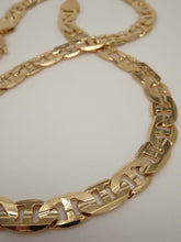Load image into Gallery viewer, The Tiras Necklace Gold Plated Steel, Child of Wild Tiras Necklace, Child of wild necklace, Child of wild chain, Child of wild jewelry, mariner chain necklace, flat mariner chain, men chain necklace gold, thick chain necklace men
