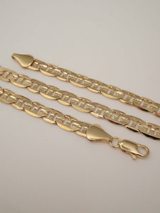 The Tiras Necklace Gold Plated Steel, Child of Wild Tiras Necklace, Child of wild necklace, Child of wild chain, Child of wild jewelry, mariner chain necklace, flat mariner chain, men chain necklace gold, thick chain necklace men