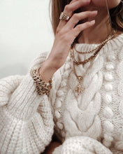 Load image into Gallery viewer, The Tiras Necklace Gold Plated Steel, Child of Wild Tiras Necklace, Child of wild necklace, Child of wild chain, Child of wild jewelry, mariner chain necklace, flat mariner chain, men chain necklace gold, thick chain necklace men
