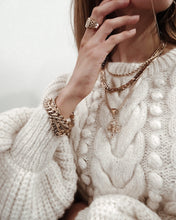 Load image into Gallery viewer, layering necklaces, layering necklace gold, layering necklace hack, layering chains, layering chain necklace gold, gold chain necklace, thick gold chain necklace unique chain, Rope chain, rope chain necklace gold, rope chain necklace, rope chain mens
