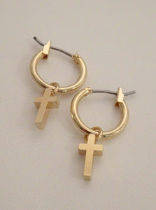 cross earrings, cross earrings men, cross earrings dangle, cross earrings aesthetic grunge, cross earrings gold, cross earrings silver, gothic grunge earrings, cross hoop earrings, cross hoop earrings men, teresa cross hoop earrings Vanessa mooney 