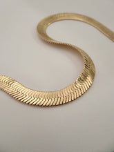 Load image into Gallery viewer, Serpent Necklace, Child of wild serpent necklace, child of wild chain necklace, child of wild herringbone chain necklace, Vanessa mooney the ghostface necklace, thick chain necklace men, flat chain necklace gold
