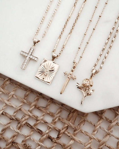 SPARROW small dagger pendant necklace, unisex men's and women's fashion jewelry, edgy minimalist necklace, punk alternative style, men's jewelry, men's necklaces, gold jewelry, trendy jewelry, statement jewelry, rebellious accessory