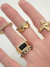 Load image into Gallery viewer, Levi Onyx Ring, child of wild Levi Onyx ring, Vanessa Mooney Kingston ring, Vanessa Mooney unisex papa ring, black onyx ring men, black onyx rings women, black onyx ring gold, unisex rings, black stone ring gold, Child of Wild Ring, Child of Wild Levi Onyx Cocktail Ring 
