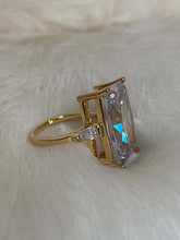 Load image into Gallery viewer, Large CZ ring, CZ rings that look real, big rings for women, cocktail ring, statement rings unique, statement rings diamond, statement rings chunky statement rings gemstone, statement rings unique diamond, THE HEIRESS RING Vanessa mooney
