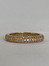 Load image into Gallery viewer, Micro pave ring, micro pave band, micro pave eternity band, micro pave diamond ring, crystal band ring, cz rings that look real, stacking rings diamond, stacking rings gold, layering rings gold, dainty rings gold, vanessa mooney SABRINA RING
