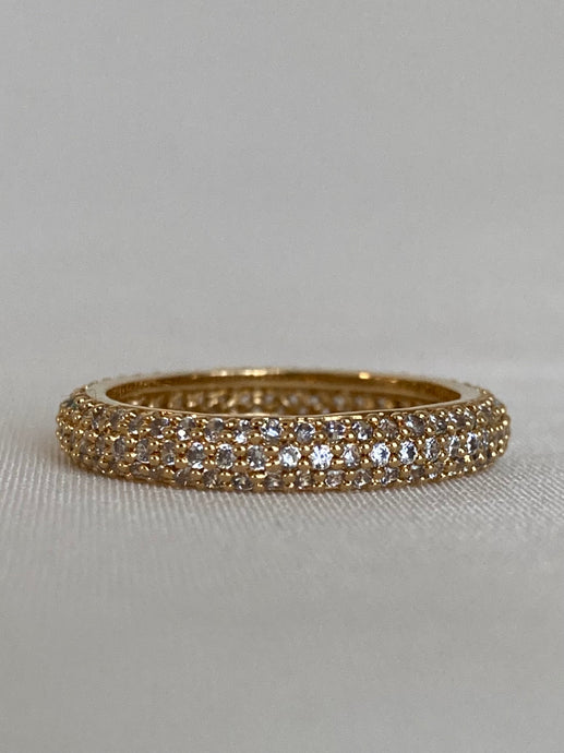 Micro pave ring, micro pave band, micro pave eternity band, micro pave diamond ring, crystal band ring, cz rings that look real, stacking rings diamond, stacking rings gold, layering rings gold, dainty rings gold, vanessa mooney SABRINA RING