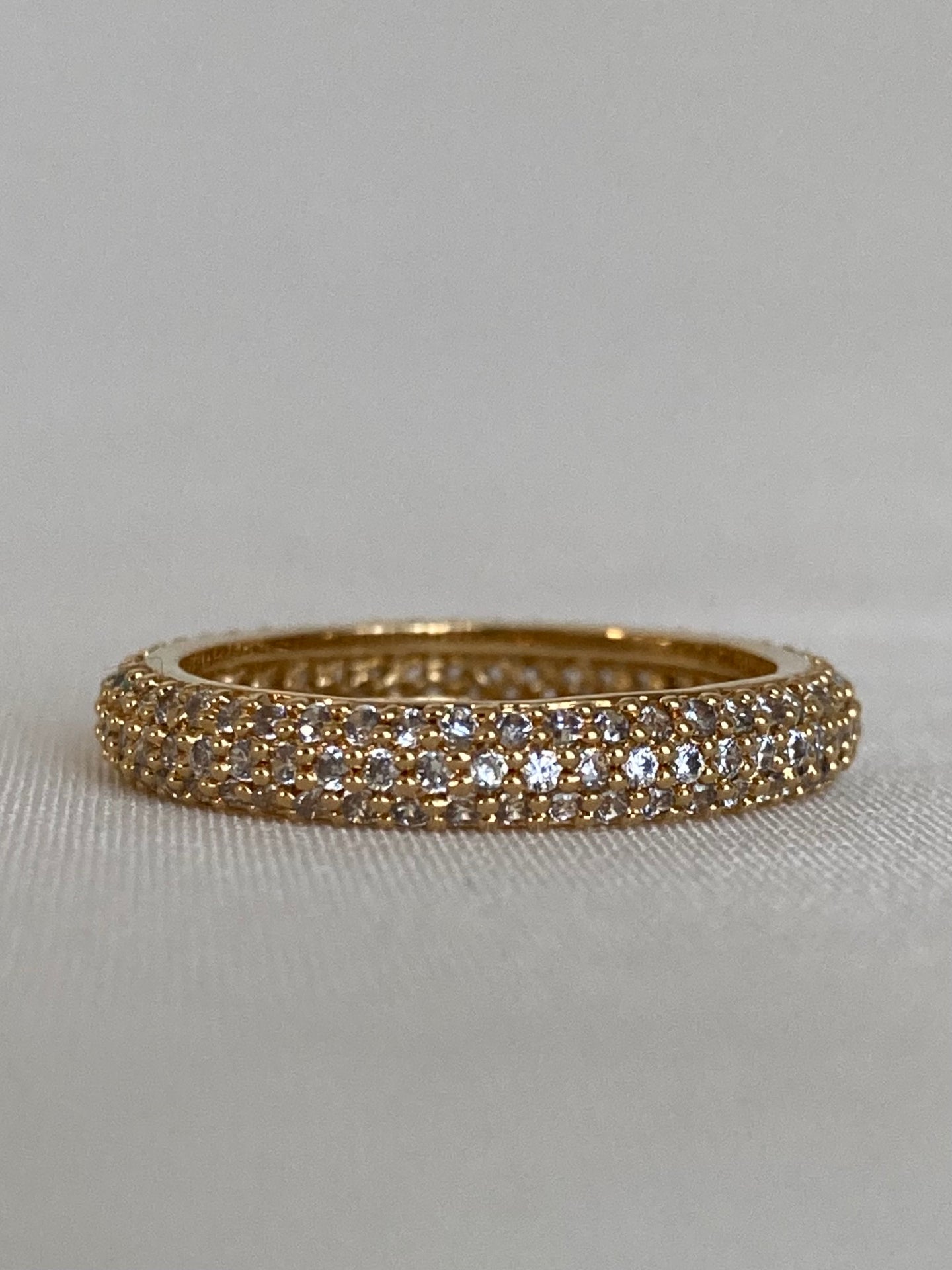 Micro pave ring, micro pave band, micro pave eternity band, micro pave diamond ring, crystal band ring, cz rings that look real, stacking rings diamond, stacking rings gold, layering rings gold, dainty rings gold, vanessa mooney SABRINA RING