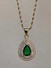 Load image into Gallery viewer, emerald pendant, emerald pendant necklace, emerald pendant simple, emerald pendant vintage, emerald pendant gold, emerald necklace, emerald necklace simple emerald necklace gold, emerald necklace vintage, emerald gold necklace
