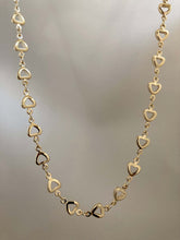 Load image into Gallery viewer, heart charm necklace, gold heart charm necklace, tiny heart necklace, tiny heart necklace gold, tiny heart necklace simple, heart necklace for girlfriend, heart chain necklace, dainty heart necklace gold, Vanessa mooney heart chain necklace 
