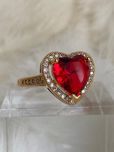Ruby heart ring gold hotsell