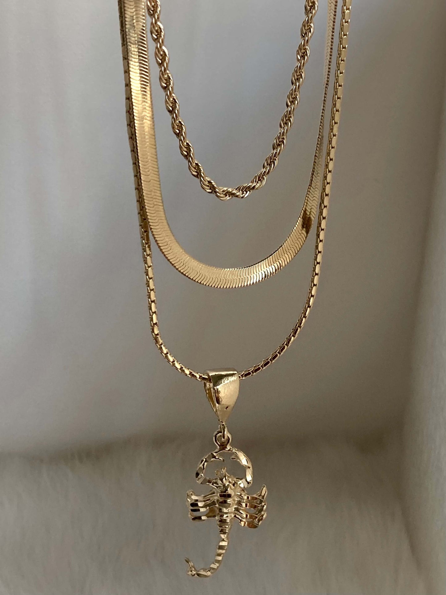 SPARROW unisex thin layering stacking herringbone chain necklace, gold or silver, minimalist jewelry, fashion accessory for men and women, versatile statement piece