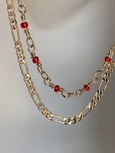 Load image into Gallery viewer, red chain necklace, ruby necklace, ruby heart necklace, ruby jewelry necklaces, ruby jewelry, ruby necklaces simple, ruby jewelry necklaces unique, ruby necklace, ruby necklace designs gold, ruby chains gold, ruby chains jewellery
