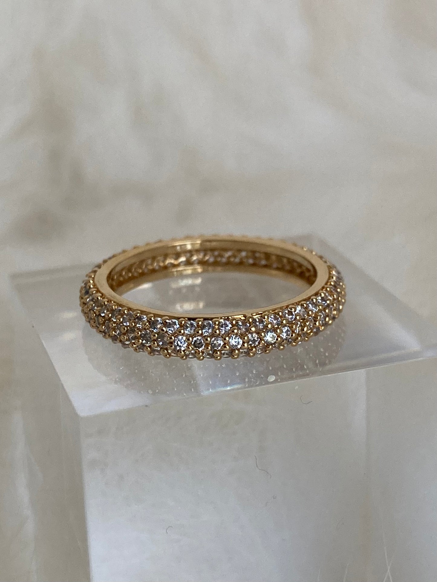 SPARROW micro pave infinity ring with CZ stones, dainty stackable ring for layering. Trendy minimalist jewelry, elegant statement ring, gifts for her, fashion jewelry.