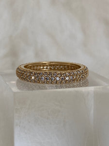 Micro pave ring, micro pave band, micro pave eternity band, micro pave diamond ring, crystal band ring, cz rings that look real, stacking rings diamond, stacking rings gold, layering rings gold, dainty rings gold, vanessa mooney SABRINA RING