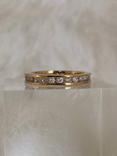 Load image into Gallery viewer, Micro pave ring, micro pave band, micro pave eternity band, micro pave diamond ring, crystal band ring, cz rings gold, stacking rings diamond, stacking rings gold, layering rings gold, dainty rings gold, Vanessa Mooney comet ring crystal gold
