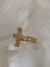 Load image into Gallery viewer, Cross ring, cross rings for women, cross ring for men, cross rings for women gold, cross rings for women simple, cross ring gold, cross ring men, sideways cross ring, crucifix ring, religious rings, Vanessa Mooney gold THE CROSS RING
