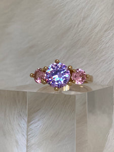 Vanessa Mooney THE PASTEL DREAMS RING, light purple ring, light purple stone ring, light purple amethyst ring, light purple sapphire ring, Amethyst ring, amethyst ring gold, purple Amethyst ring gold, pink ring , pink ring simple