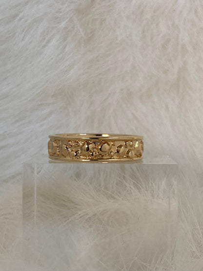 SPARROW nugget ring for women, bold stacking band, trendy layering ring, vintage-inspired textured ring, statement fashion jewelry, gold & silver options