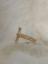 Load image into Gallery viewer, Cross ring, cross rings for women, cross ring for men, cross rings for women gold, cross rings for women simple, cross ring gold, cross ring men, sideways cross ring, crucifix ring, religious rings, Vanessa Mooney gold THE CROSS RING
