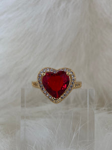 Vanessa Mooney the cherry heart ring gold, Vanessa mooney ruby, ruby ring, ruby ring gold, ruby ring simple, ruby rings women, ruby ring gold unique, ruby heart ring, gold ruby heart ring, ruby CZ heart ring, red ruby heart shaped ring, red heart ring