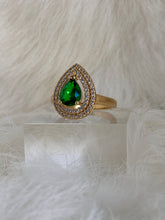 Load image into Gallery viewer, Vanessa Mooney emerald ring, Vanessa mooney AMOY RING, Vanessa mooney GARLAND EMERALD RING, emerald ring, emerald ring design, emerald ring gold, emerald ring simple, emerald ring designs unique, emerald gold ring simple Emerald CZ ring
