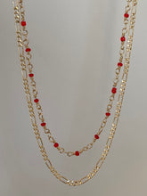 Load image into Gallery viewer, red chain necklace, ruby necklace, ruby heart necklace, ruby jewelry necklaces, ruby jewelry, ruby necklaces simple, ruby jewelry necklaces unique, ruby necklace, ruby necklace designs gold, ruby chains gold, ruby chains jewellery
