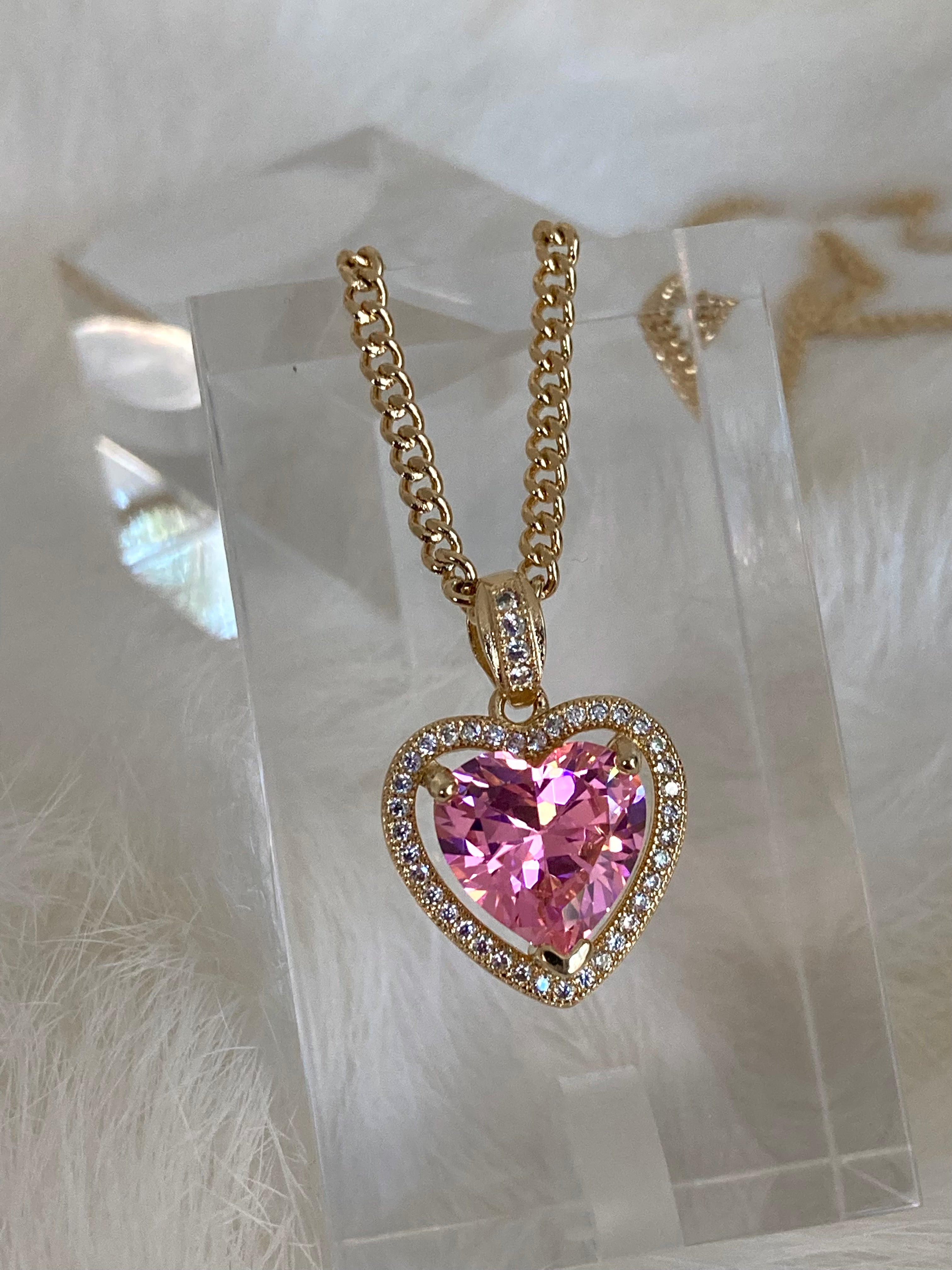 The Mini Pink Heart Necklace