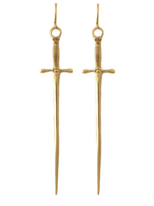 dagger earrings, sword earrings, Vanessa mooney Amparo, Vanessa mooney sword earrings, dangle cross earrings for mens, Amparo earrings, grunge earrings, Kinsley dagger earrings Vanessa mooney, Alexandra hoop earrings Vanessa mooney, Amparo rosary earrings