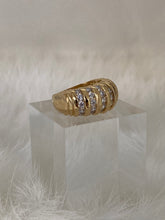 Load image into Gallery viewer, Child of Wild The Parker Crystal Ring, Child of Wild ring, Parker Crystal Ring, Dome ring, croissant dome ring, pave croissant dome ring, diamond dome ring, puff ring,  bottle service ring Vanessa mooney, Parker ring child of wild, cocktail ring 
