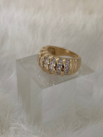SPARROW Parker crystal dome ring, CZ stones, unisex fashion jewelry, bold statement ring, luxury crystal ring, trendy unisex jewelry, statement accessory for men & women, Child of Wild The Parker Crystal Ring
