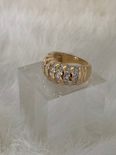 Load image into Gallery viewer, Child of Wild The Parker Crystal Ring, Child of Wild ring, Parker Crystal Ring, Dome ring, croissant dome ring, pave croissant dome ring, diamond dome ring, puff ring, bottle service ring Vanessa mooney, Parker ring child of wild, cocktail ring

