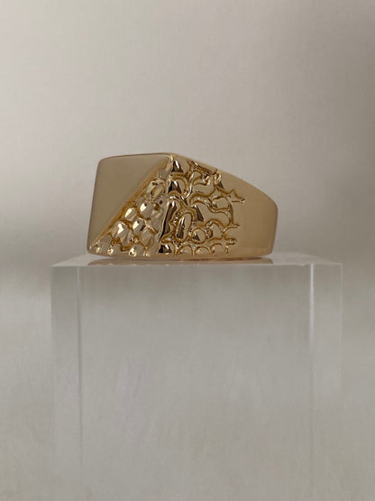 SPARROW men's rings, unisex bold statement ring with nugget texture, men's jewelry, edgy fashion ring, unique accessory for men and women, statement jewelry, Child of Wild Catacomb Ring