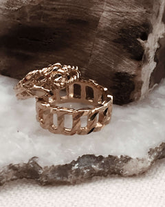 chain link ring, chain link ring band, chain link ring silver, gold chain link ring, mens chain link ring, everyday rings, everyday rings gold, stacking rings, the jada chain link ring child of wild, Vanessa Mooney gold THE CHAIN LINK RING
