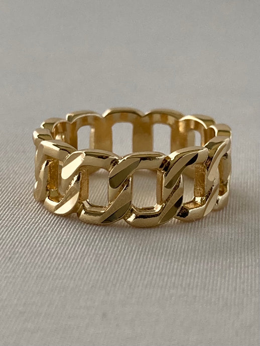 chain link ring, chain link ring band, chain link ring silver, gold chain link ring, mens chain link ring, everyday rings, everyday rings gold, stacking rings, the jada chain link ring child of wild, Vanessa Mooney gold THE CHAIN LINK RING, 