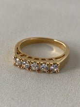Load image into Gallery viewer, 5 stone cubic zirconia ring, 5 stone CZ ring, vanessa mooney CZ ring, Vanessa mooney ring, trendy rings 2023, layering rings, stackable rings
