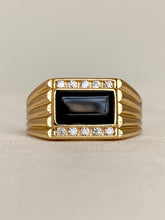 Load image into Gallery viewer, Levi Onyx Ring, child of wild Levi Onyx ring, Vanessa Mooney black onyx ring, black onyx ring men, black onyx rings women, black onyx ring gold, unisex rings, black stone ring gold, Child of Wild Ring, Child of Wild Levi Onyx Cocktail Ring

