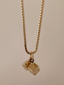 dice necklace, dice charms, gold dice necklace, small dice charms, dice pendant, las vegas jewelry, las vegas, lucky dice, men jewelry casual,