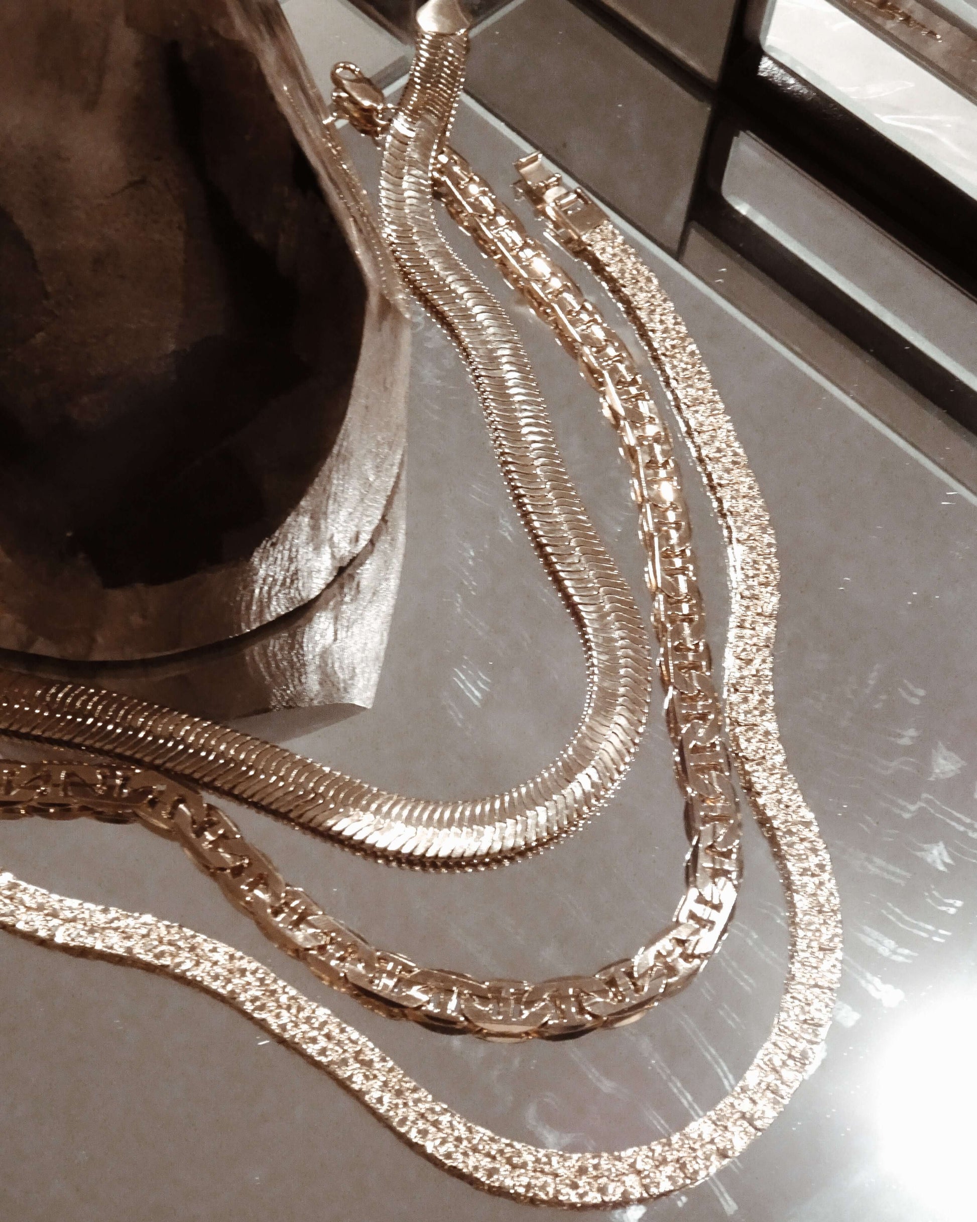 SPARROW Nugget chain, nugget chain gold, gold nugget chain, Gucci nugget chain, child of wild nugget chain Angelo Deco Necklace, child of wild mens chains, mens gold chain necklace, statement chains layering necklace, chain layering for men