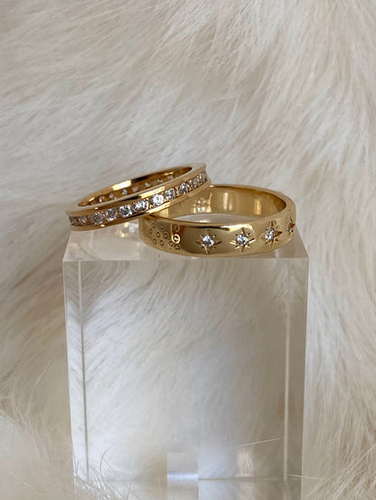 Gold ring, stackable ring, layered ring, unisex ring, pinky ring, statement ring, stacking bands, cubic zirconia ring, infinity ring, eternity ring, thin band ring, boho jewelry, festival jewelry, gift for her, trendy ring, minimalist ring