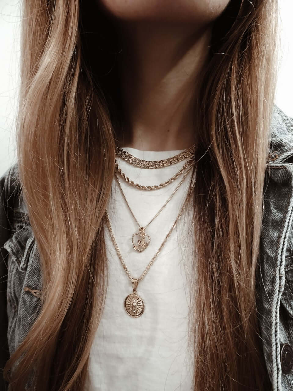 SPARROW flat gold nugget chain necklace, unisex fashion jewelry, men's minimalist statement necklace, trendy gold chain for men, men's jewelry accessory, versatile unisex necklace