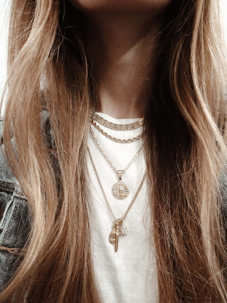 SPARROW flat gold nugget chain necklace, unisex fashion jewelry, men's minimalist statement necklace, trendy gold chain for men, men's jewelry accessory, versatile unisex necklace